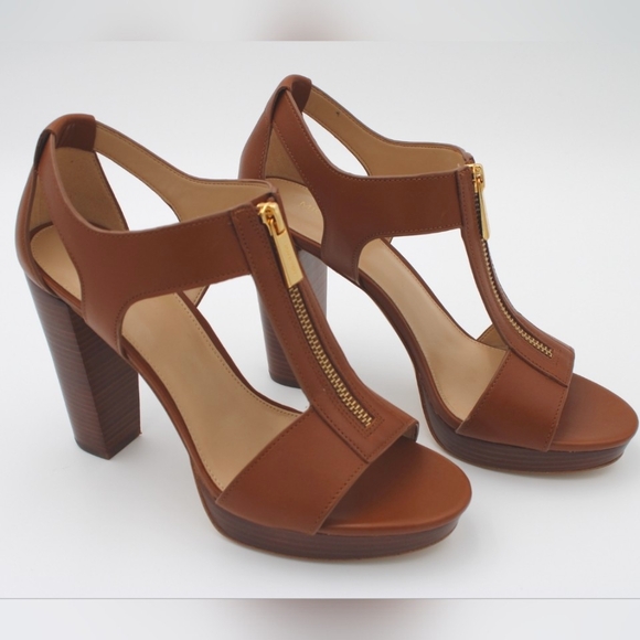 Michael Kors Leather Sandal, Saddle Brown (Size 7.5M, NWT) - Picture 2 of 9